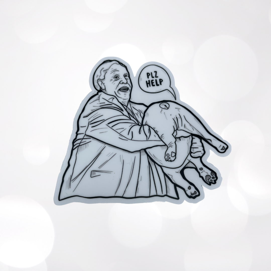 Plz Help Baby Dog Decal