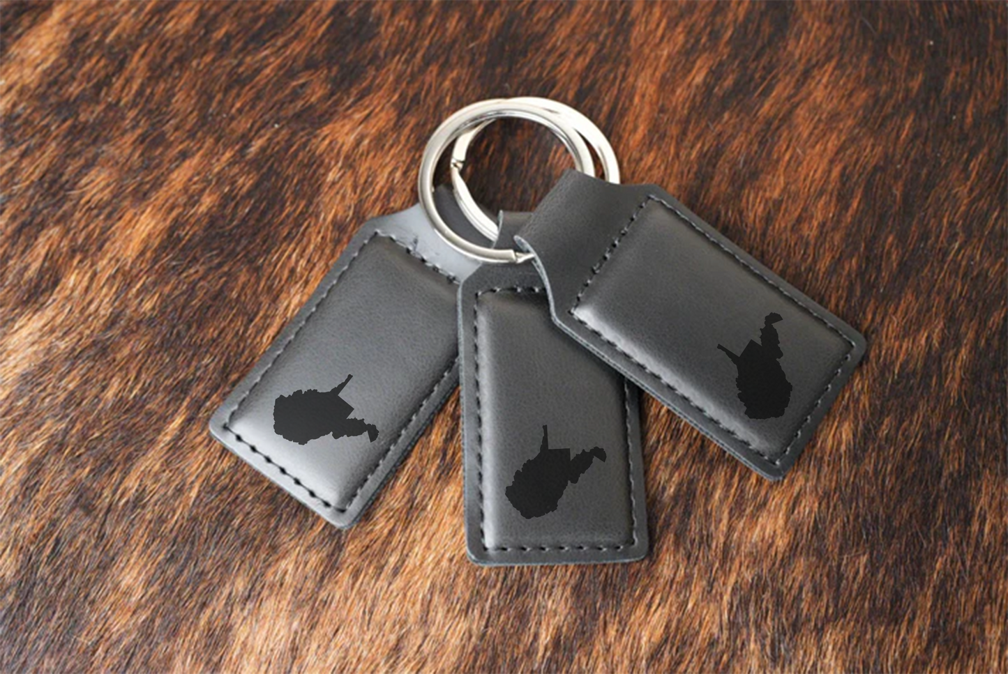 Premium Leatherette WV Keychain
