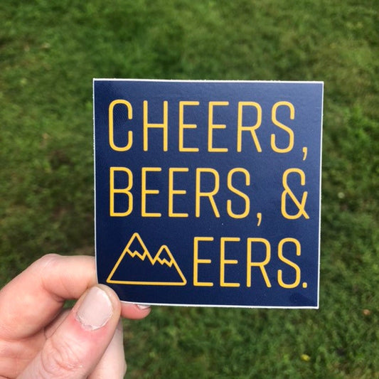 Cheers Beers and Eers Square Sticker