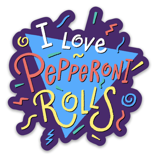 I Love Pepperoni Rolls Sticker