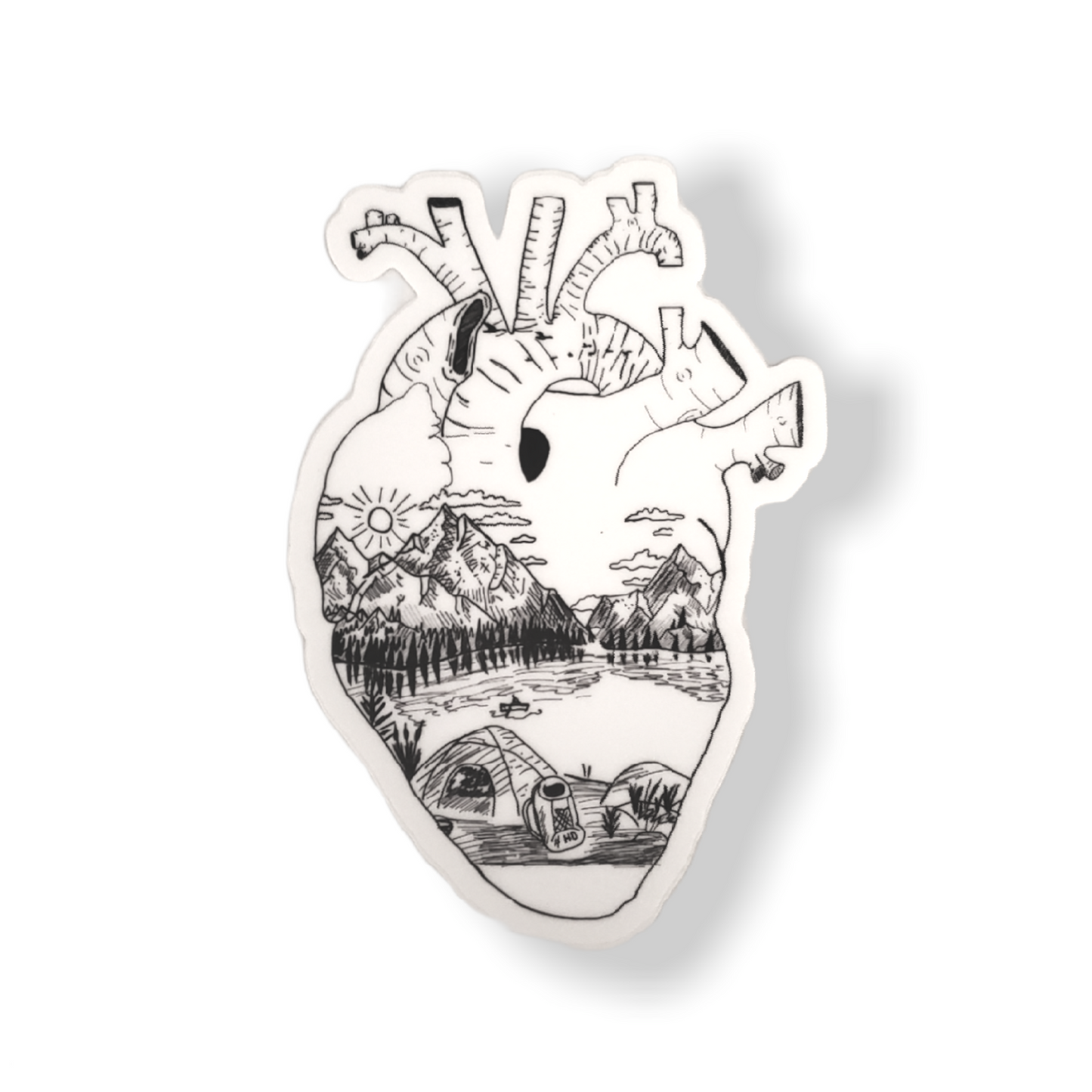 Heart Full of Adventure White/Day Sticker