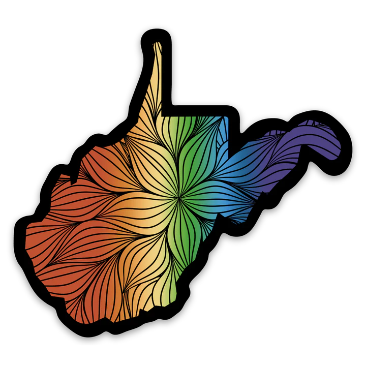 Rainbow Flower WV Sticker