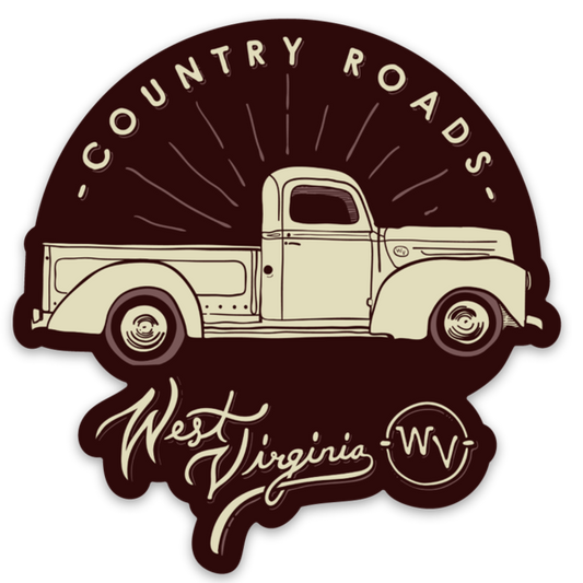 WV Country Roads with Truck Sticker