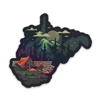 WV Tent Camping Holographic Sticker