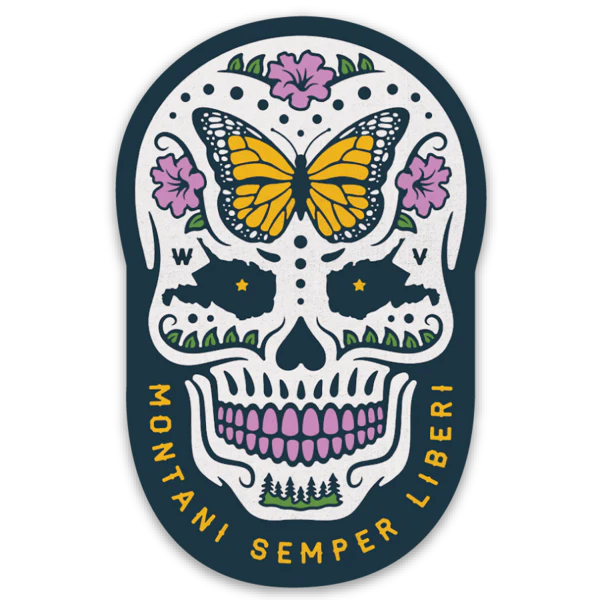 WV Sugar Skull Sticker