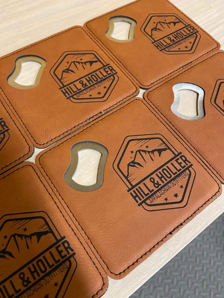 Hill & Holler Brown Bottle Opener Coaster