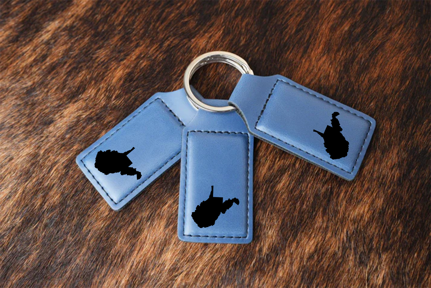 Premium Leatherette WV Keychain