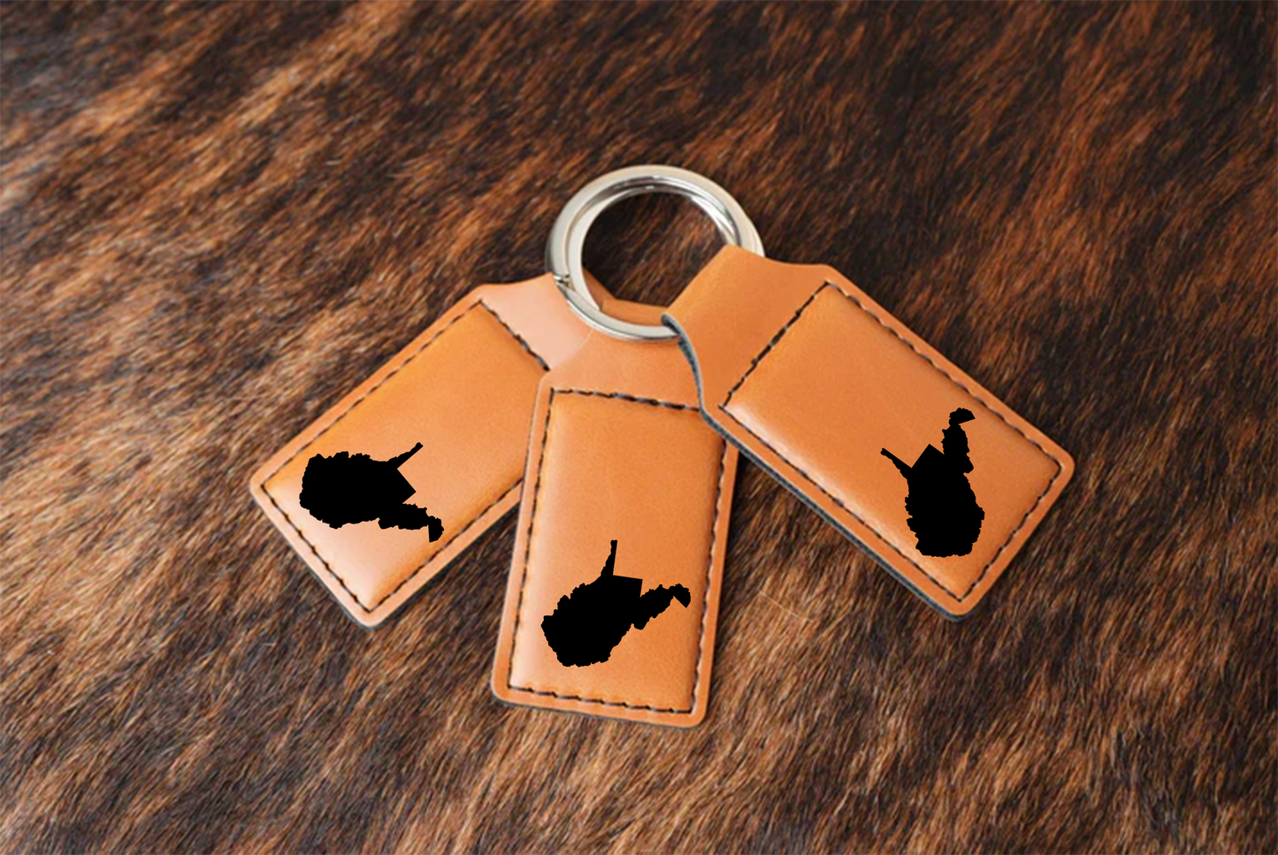 Premium Leatherette WV Keychain