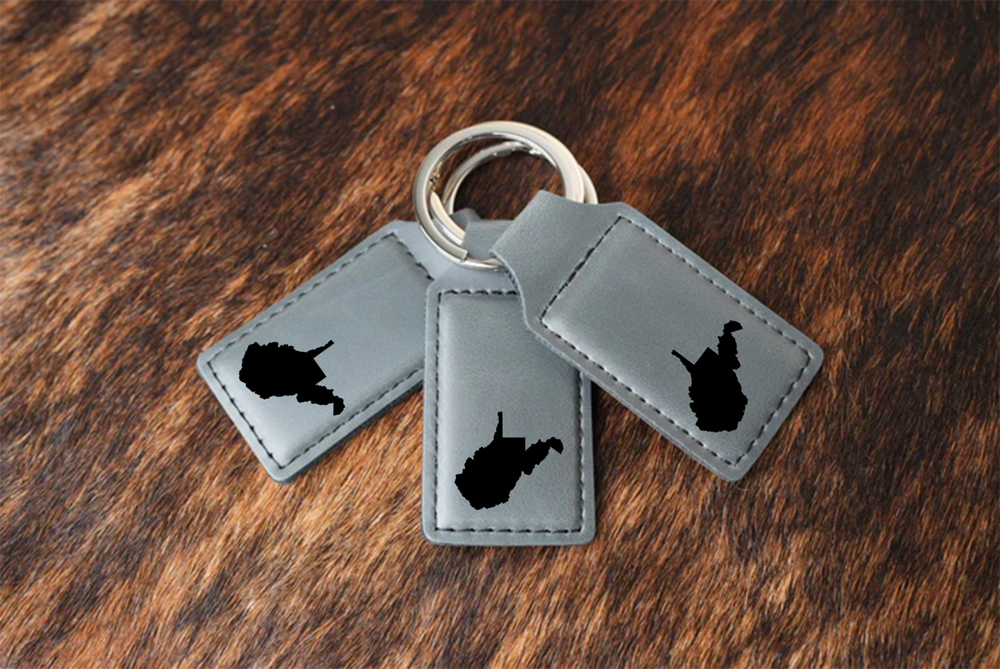 Premium Leatherette WV Keychain