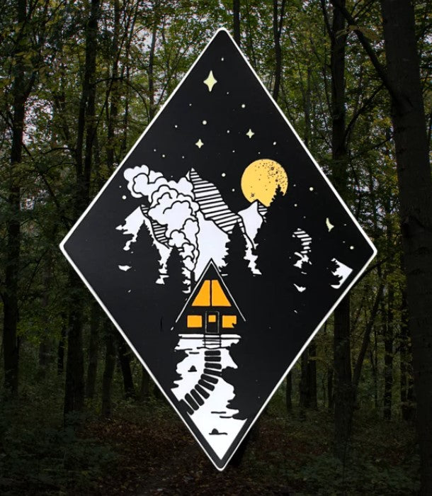 Night Lights Cabin Sticker