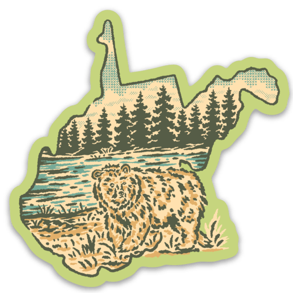 Vintage West Virginia Bear Sticker