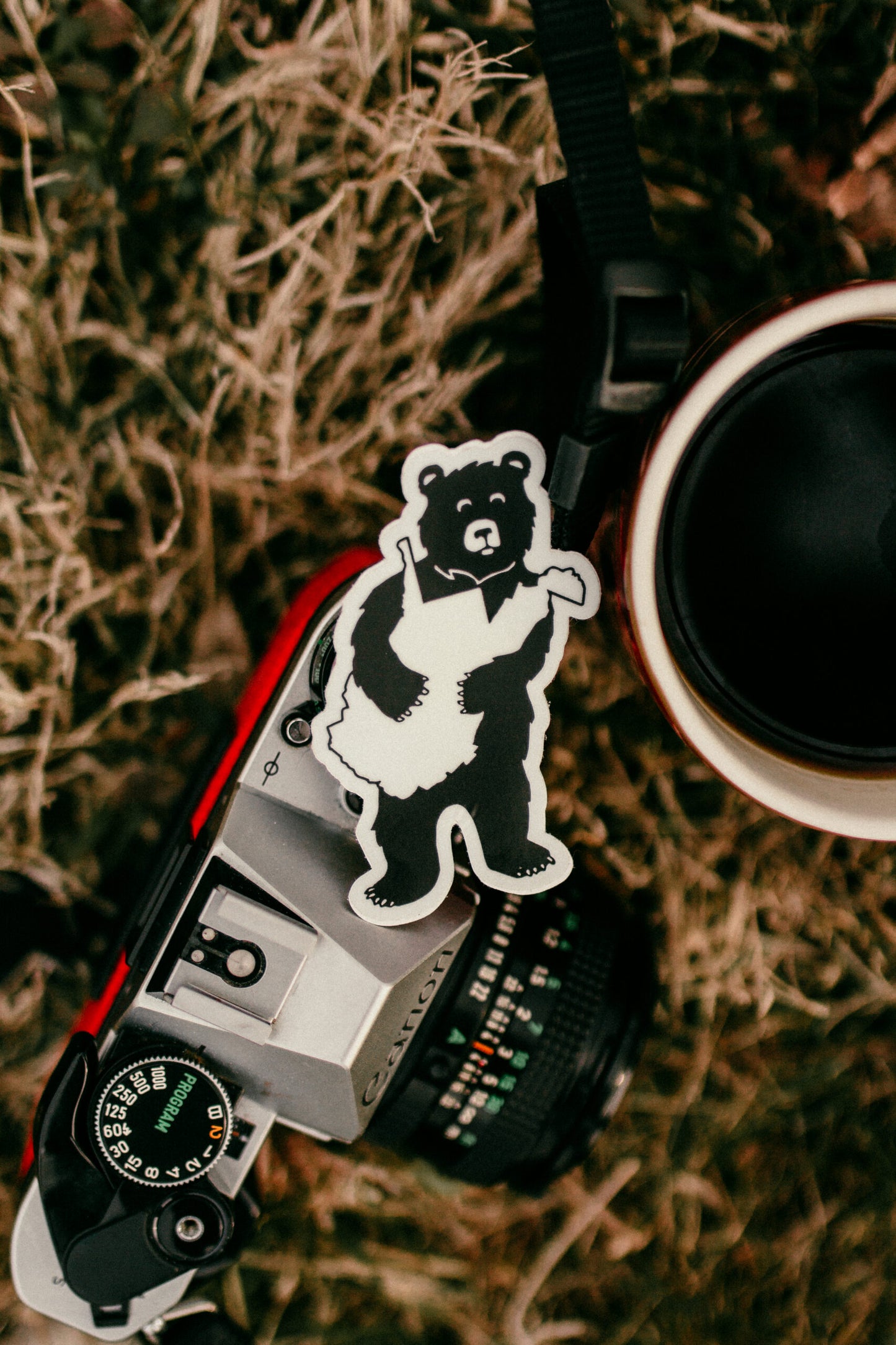 Black Bear Hug Sticker