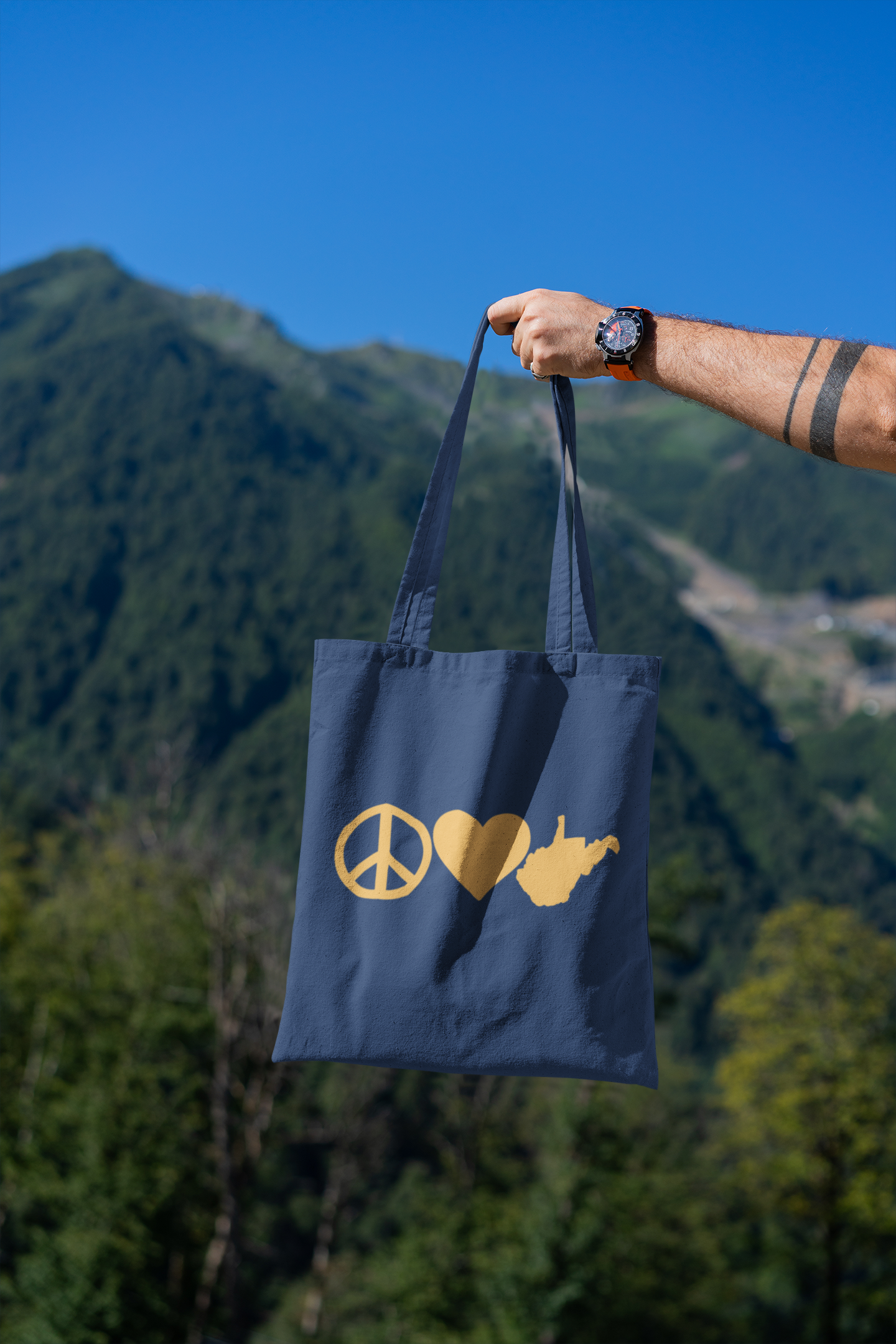 Peace Love WV Tote Bag