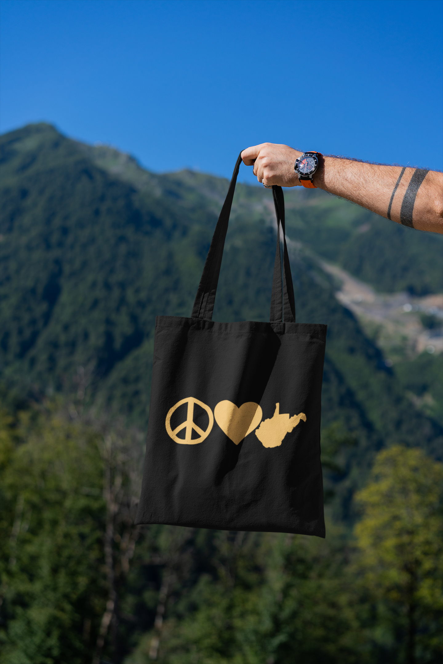 Peace Love WV Tote Bag