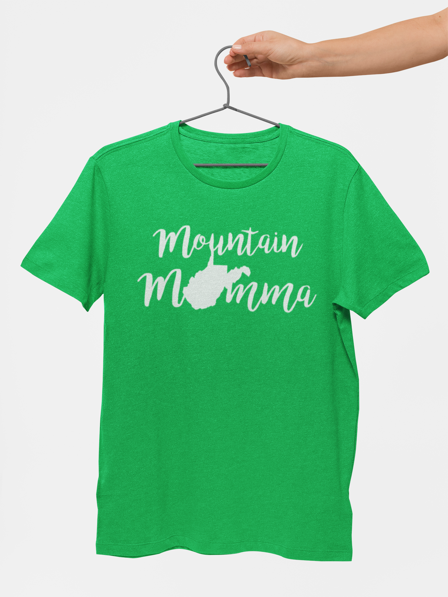 WV Mountain Momma Shirt in Kelly Green